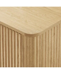 Streamdale Furniture Oak 63 Vertical Stripe Buffet Cabinet/Tv Stand