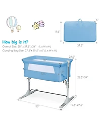 Gouun Portable Baby Bedside Bassinet Sleeper with 4 Adjustable Heights