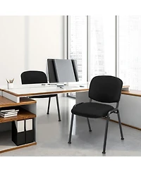 Gouun Stackable Padded Conference Chair Set of 2 with Metal Frame