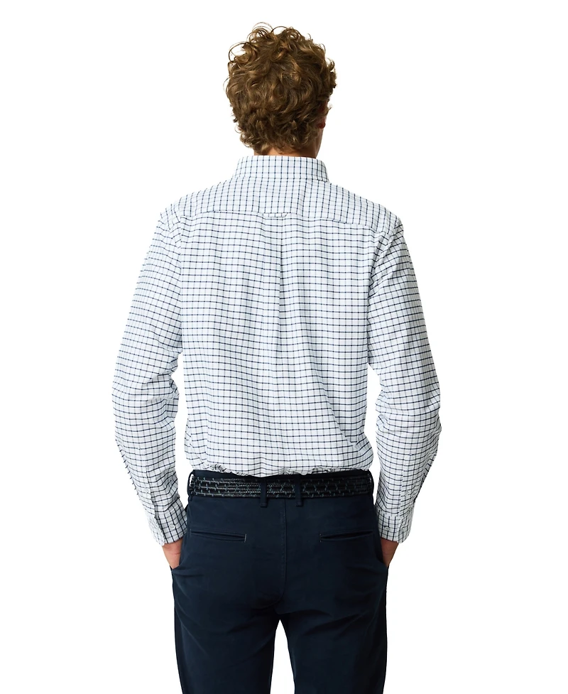 Rodd Gunn Men's Check Oxford 3 Long Sleeve Slim Fit Shirt