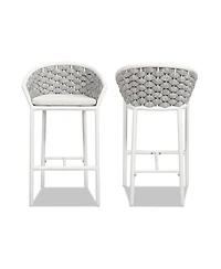 Mondawe Set of 2 Aluminum Outdoor 27.5" Bar Stool