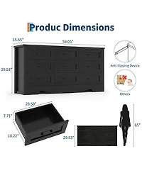 gaomon Drawer Dresser for Bedroom, Farmhouse Wood Chest of Drawers with Anti-Tip, Mid Century Style.