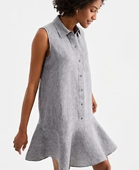 Charter Club Women's Sleeveless 100% Linen Shirtdress, Macy's Exclusive