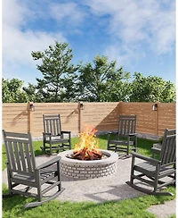 gaomon Set of 2 All Weather Outdoor Rocking Chairs - Oversized Hdpe Porch Rockers with High Backrest, Sturdy and Comfortable for Adults