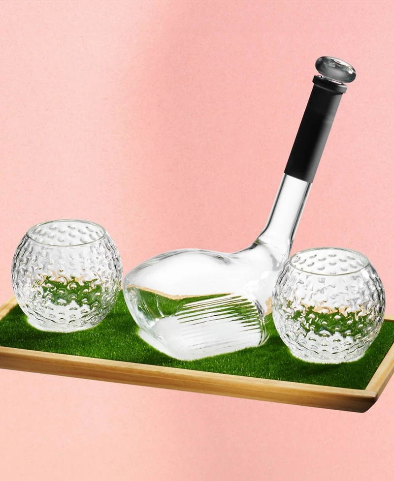 Godinger Golf 3-Pc. Decanter Whiskey Set