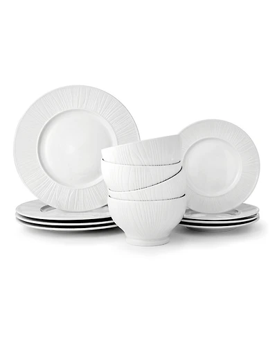 Godinger Starburst Porcelain 12-Pc. Dinnerware Set, Service For 4