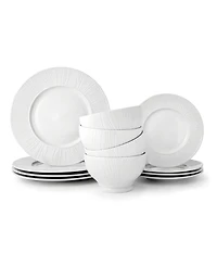 Godinger Starburst Porcelain 12-Pc. Dinnerware Set, Service For 4