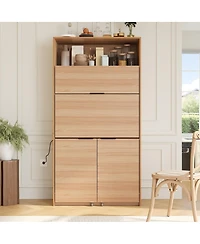 Streamdale Furniture Multifunctional Kitchen Pantry with Hutch and Workstation