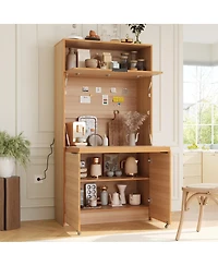 Streamdale Furniture Multifunctional Kitchen Pantry with Hutch and Workstation