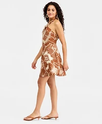 Trixxi Juniors' Twisted Halter Fit & Flare Dress