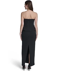Eliza J Women's Strapless V-Neck Peplum Gown