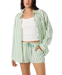 O'Neill Women's Cotton Brenda Stripe Mid-Rise Shorts