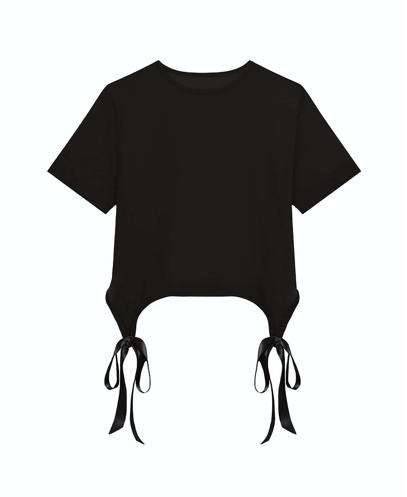 The Noli Shop Women's Diana Satin Bow Shirt - White