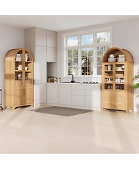 Streamdale Furniture Farmhouse 71 Arched Pantry Cabinet with Storage