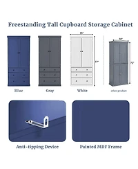 Streamdale Furniture Farmhouse Pantry Cabinet with Shelves