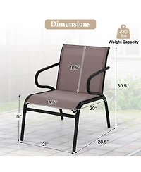 Sugift Modern Patio Chairs Set of 2 with Breathable Fabric for Porch