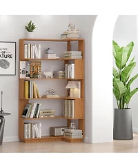 Streamdale Furniture 90cm Freestanding Corner Bookshelf with Anti-Tip Device
