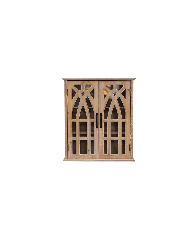 Streamdale Furniture Rustic Wood Wall Cabinet with Cutout Doors