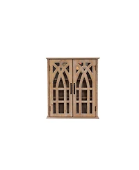 Streamdale Furniture Rustic Wood Wall Cabinet with Cutout Doors