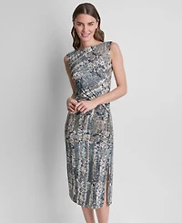 Dkny Women's Sleeveless Side Knot Midi Dress