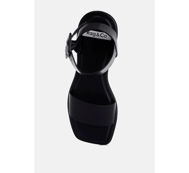 Rag & Co Women's Tayana Chunky Buckle Strap Flats