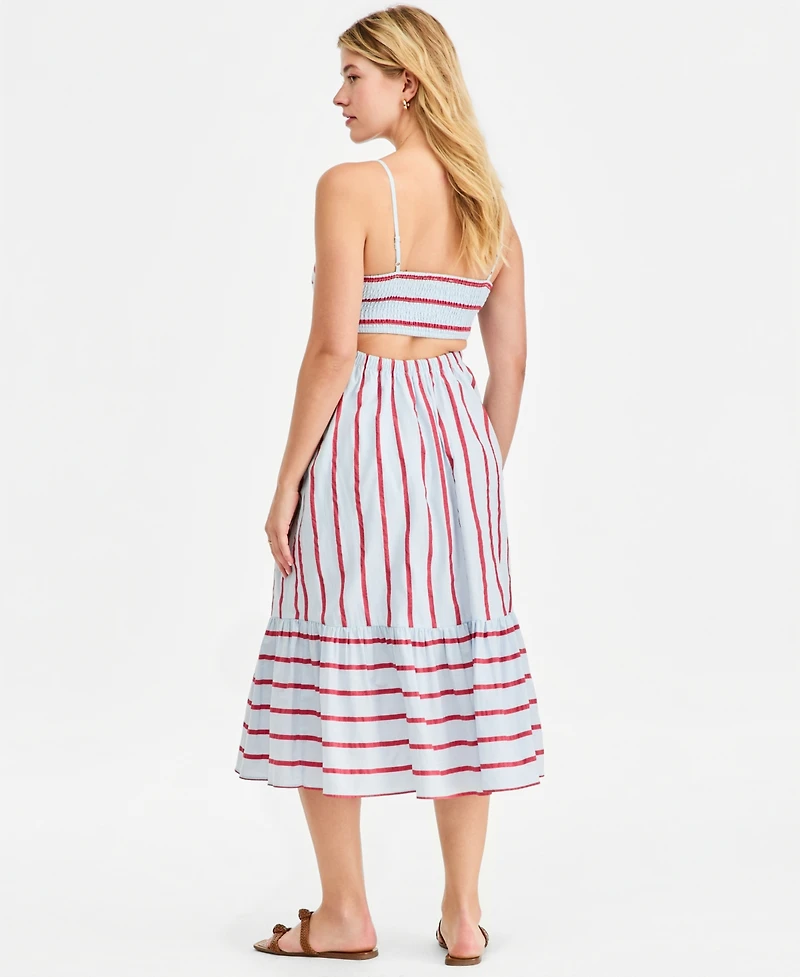 On 34th Women's Cutout-Back Tiered Cotton Midi Dress, Macy's Exclusive