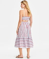 On 34th Women's Cutout-Back Tiered Cotton Midi Dress, Macy's Exclusive