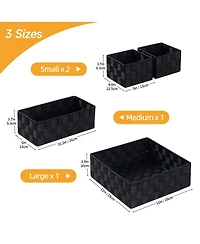 Gnuadz 4-piece Woven Storage Baskets Cube Bin Organizer Drawer Gift Basket