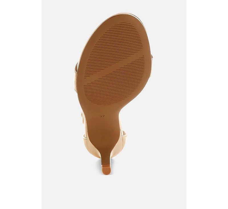 London Rag Women's Yuti Glossy Kitten Heel Sandals