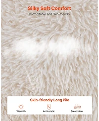 Gouun Fluffy Plush Bean Bag Chair with Armrests, High-Density Foam Filling