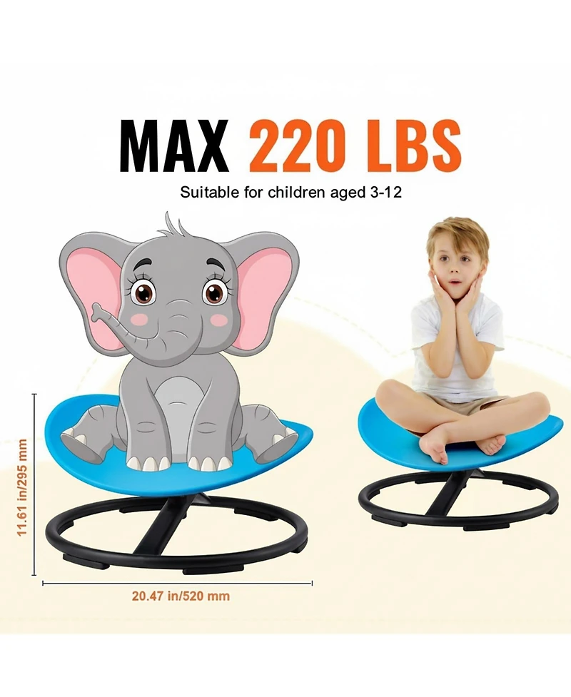 Gouun Kids Sensory Spinning Swivel Chair with Non-Slip Base