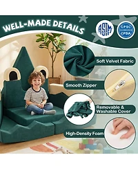 Gouun Modular Kids Play Couch with Velvet Cover for Creative Play