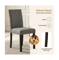 Gouun Nailhead Trim Dining Chairs Set of 2 with Bent Wood Legs and Padded Seat