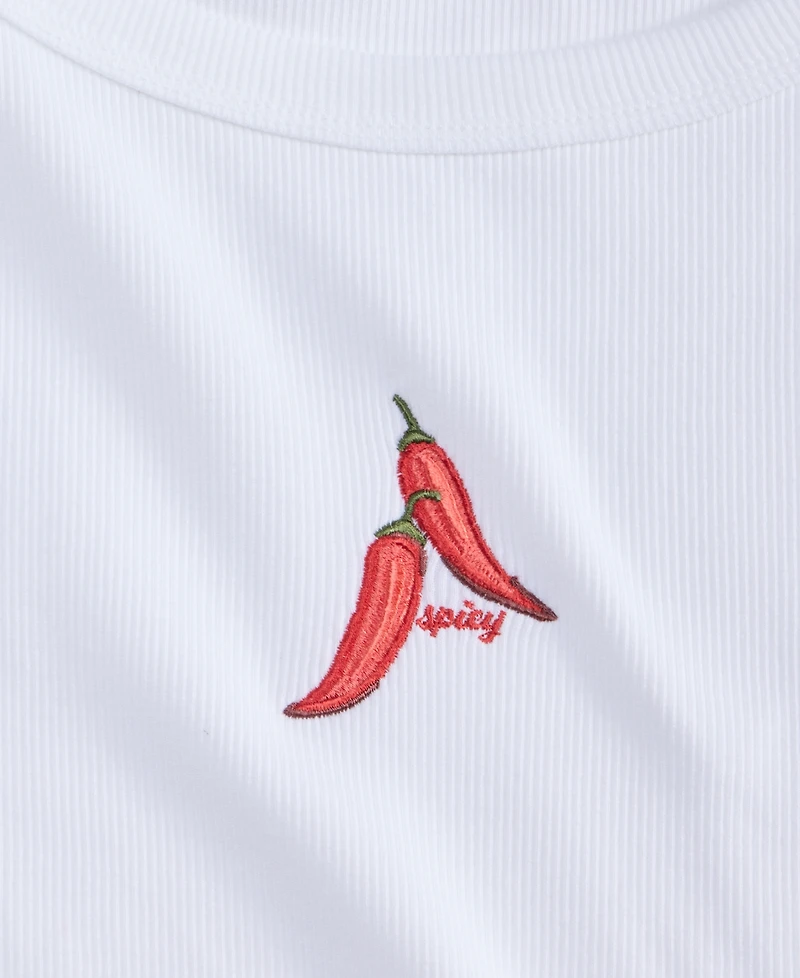 On 34th Women's Embroidered Chili Pepper Ribbed Tank, Macy's Exclusive