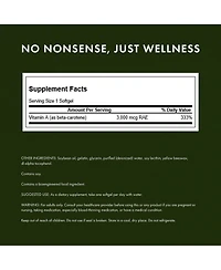 Swanson BetaCarotene Vitamin A Supplement Promoting Immune Health, Eye and Skin Health Natural Wellness Formula (250 Softgels, 3000mcg Each)