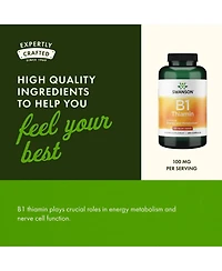 Swanson Vitamin B1 Thiamin Supplement for Healthy Metabolism and Energy Support - Supports Nerve Cell Function