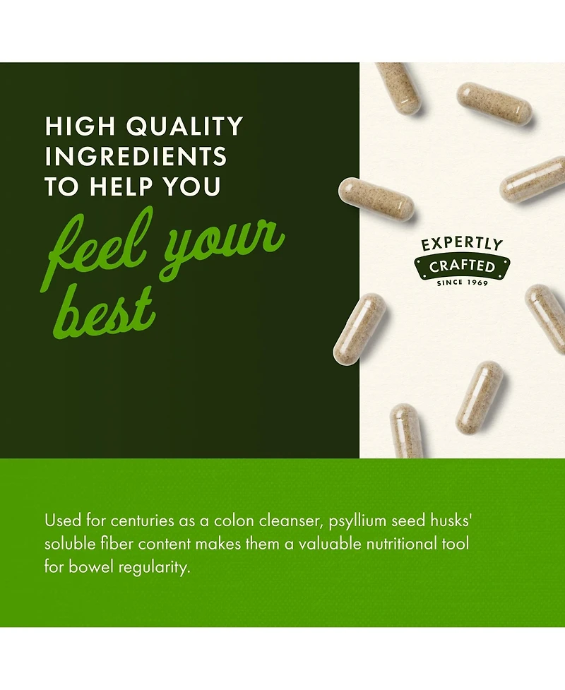 Swanson Psyllium Husk Dietary Fiber Supplement 610 mg 300 Capsules