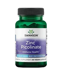 Swanson Zinc Picolinate Mineral Supplement, Prostate, Vision and Immune Support, Body Preferred Chelated Zinc, 22 mg, 60 Capsules