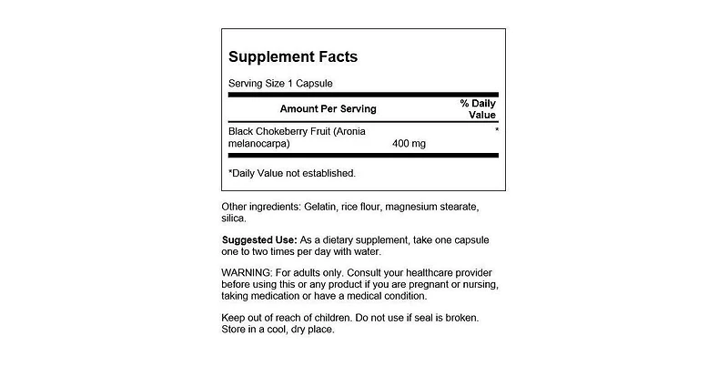 Swanson Full Spectrum Aronia (Chokeberry) 400 Milligrams 60 Capsules