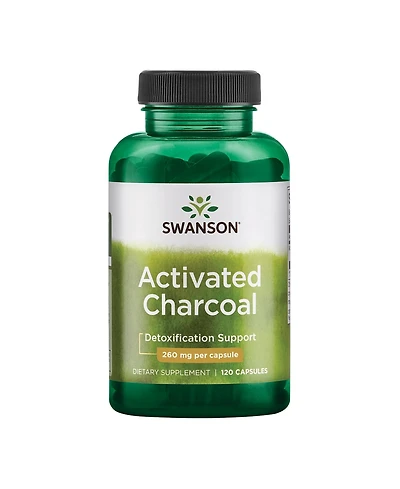 Swanson Activated Charcoal, Healthy Absorption, Helps w/ Bloating and Bowel Regularity, 520 mg per Serving, 120 Capsules