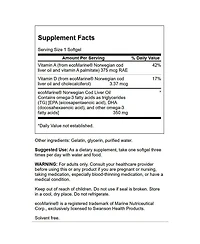 Swanson Cod Liver Oil, Wellness Supplement, Bone, Skin, Vision and Immune Health, High Absorption Vitamin A, 350 mg, 180 Softgels
