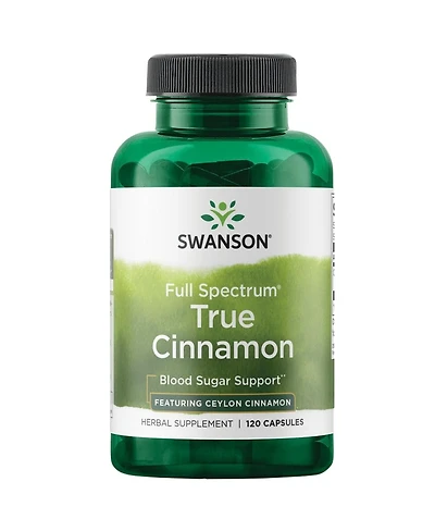 Swanson Full Spectrum True Cinnamon Herbal Supplement (120 Capsules, 300mg Each)