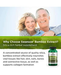 Swanson Bamboo Extract for Hair and Nails Silica Supplement Supports Collagen 300 mg 60 Veggie Capsules