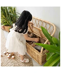 Momiji Callie Handcrafted Rattan Kids Storage Bench Couch - Wicker