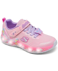 Skechers Little Girls' S-Lights: Butterfly Bliss Light-Up Fastening Strap Casual Sneakers from Finish Line