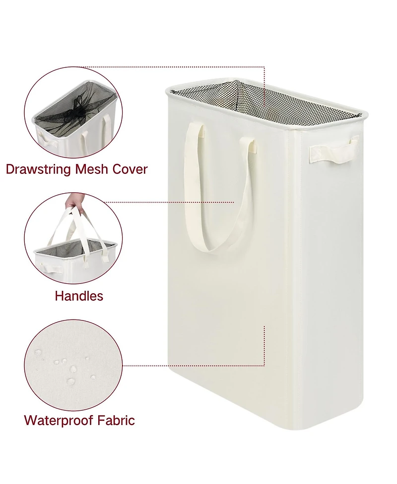 Gnuadz Slim Laundry Hamper Collapsible Dirty Clothes Bin With Handles
