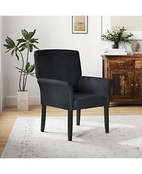 Gouun Upholstered Guest Armchair with Rubber Wood Legs and Padded Armrests