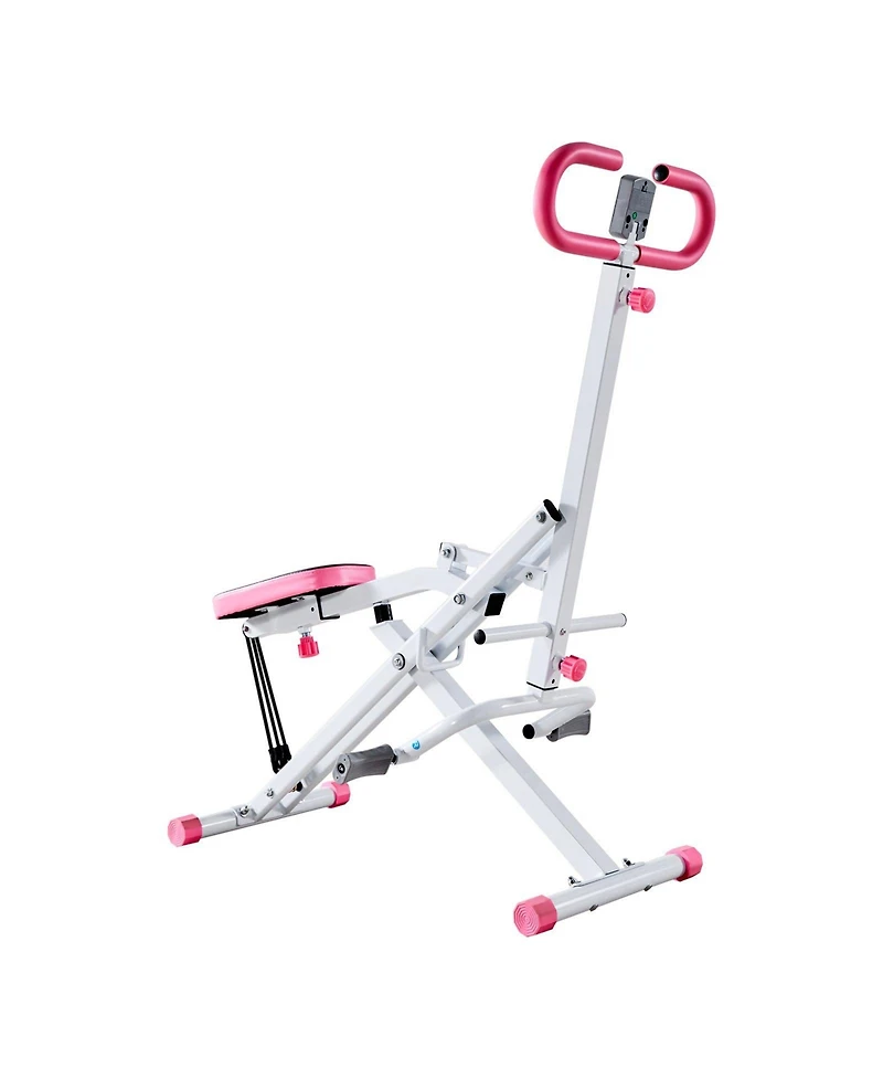 Mecale Deep Squat Rowing Machine, Foldable Glute Trainer with 3 Resistance Bands, Home Squat Machine for Glutes and Legs