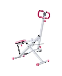 Mecale Deep Squat Rowing Machine, Foldable Glute Trainer with 3 Resistance Bands, Home Squat Machine for Glutes and Legs