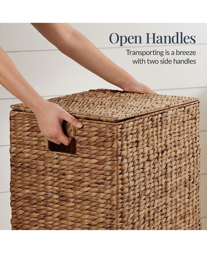 Best Choice Products Laundry Hamper w/ Lid, Handwoven Basket, Removable Liner and Built-in Handles